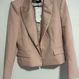 Zara Pink Tuxedo Jacket